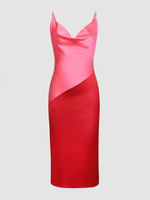 Slim Fit Unregelmäßiges Satin-Hosenträgerkleid